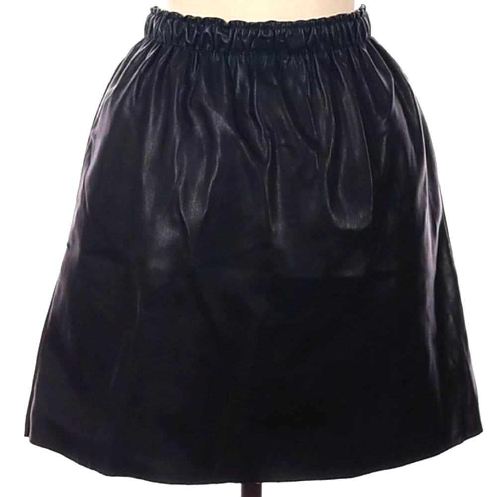 🕷️ Fabulous Gothic Black Faux Leather Mini Skirt - MJ